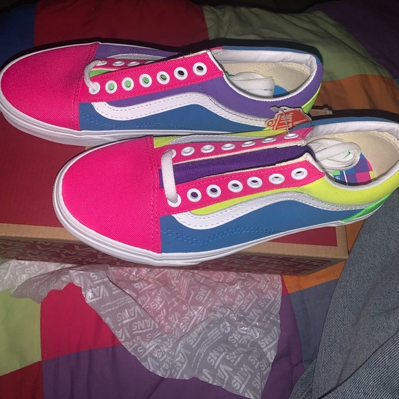 vans pink green yellow